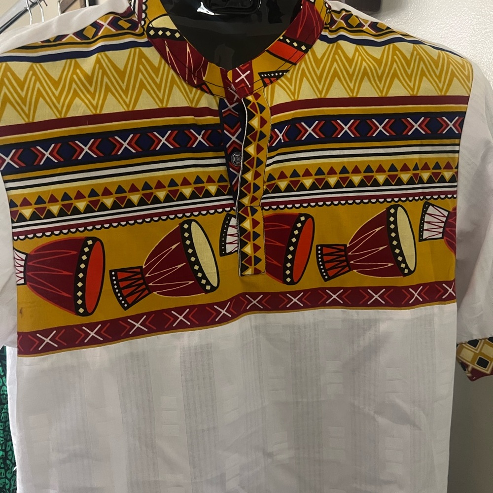 Ankara short sleeve dress shirt